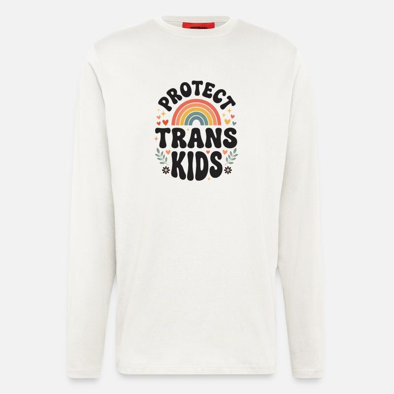 LGBTQ-Pride-Monat – Schütze trans Kinder - Langarmshirt - made by SPREAD  - OFF WHITE