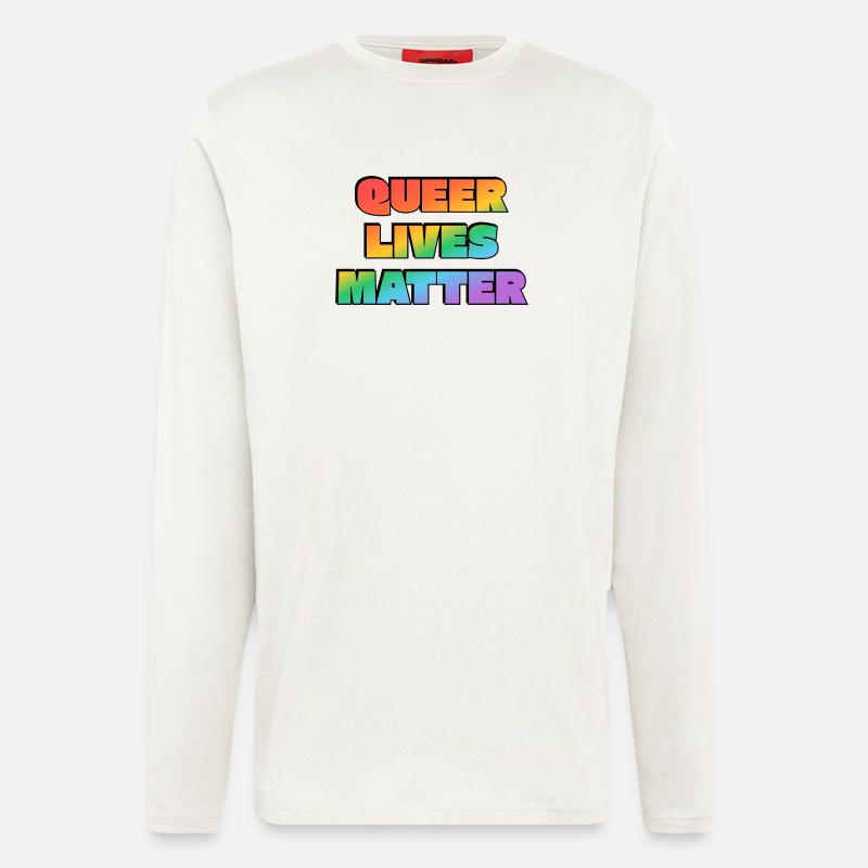 Queer Lives Matter Regenbogen - Langarmshirt - made by SPREAD - OFF WHITE