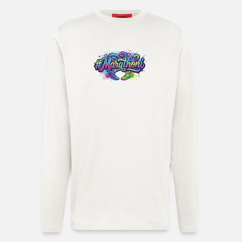 Marathoni Graffiti-Laufschuhe - Langarmshirt - made by SPREAD - OFF WHITE