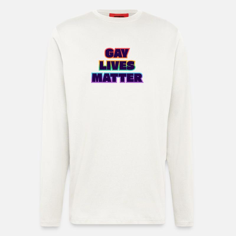 Gay Lives Matter Rainbow Statement - Longsleeve - made by SPREAD - OFF WHITE