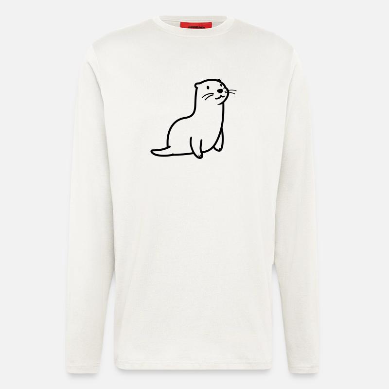loutre - Manches longues bio décontracté fabriqué en UE - OFF WHITE