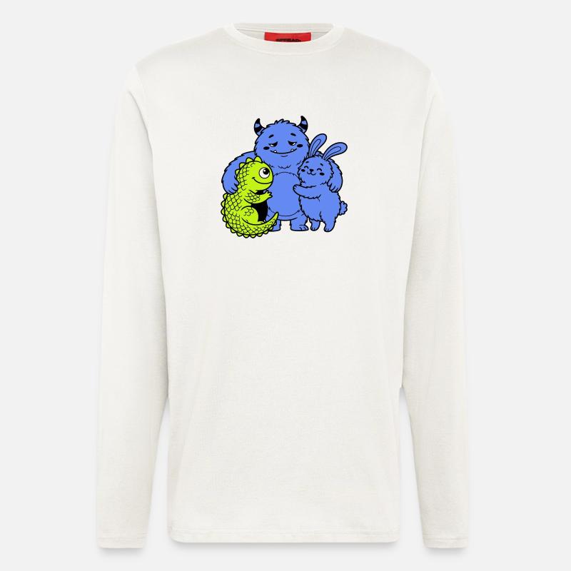 Niedliche Monster - Langarmshirt - made by SPREAD - OFF WHITE
