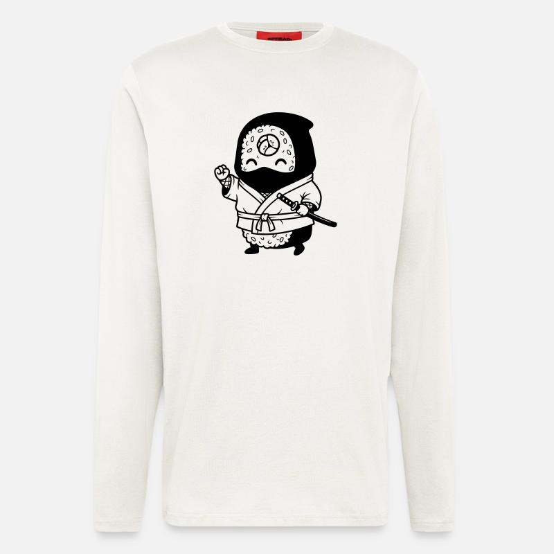 Sushi Samurai Kawaii - Langarmshirt - made by SPREAD  - OFF WHITE