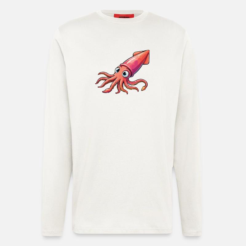 Squid Cartoon - Longsleeve - made by SPREAD  - OFF WHITE
