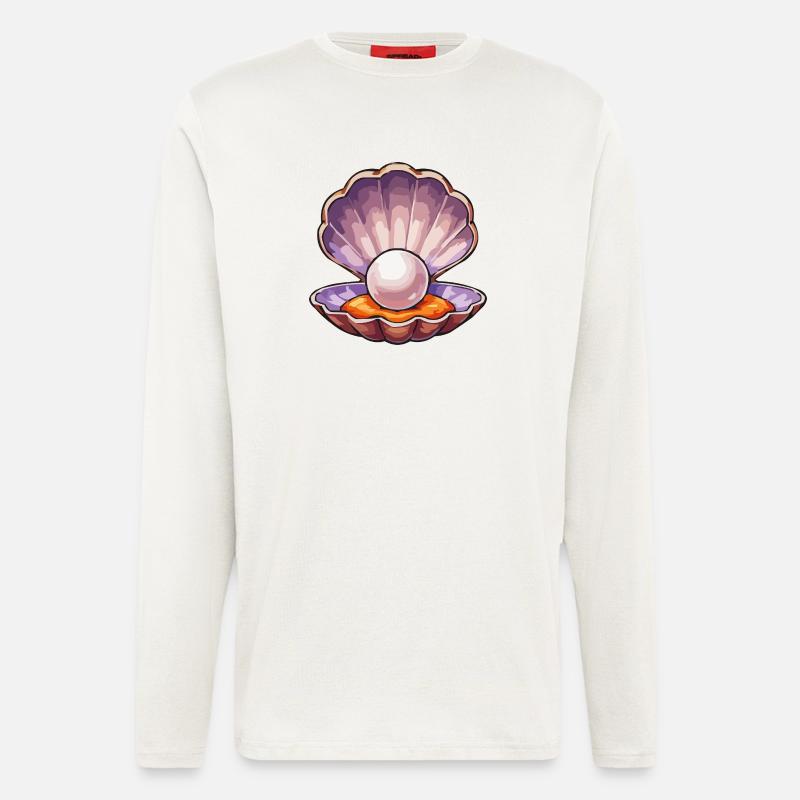 Iridescent pearl in shell - Longsleeve - made by SPREAD  - OFF WHITE