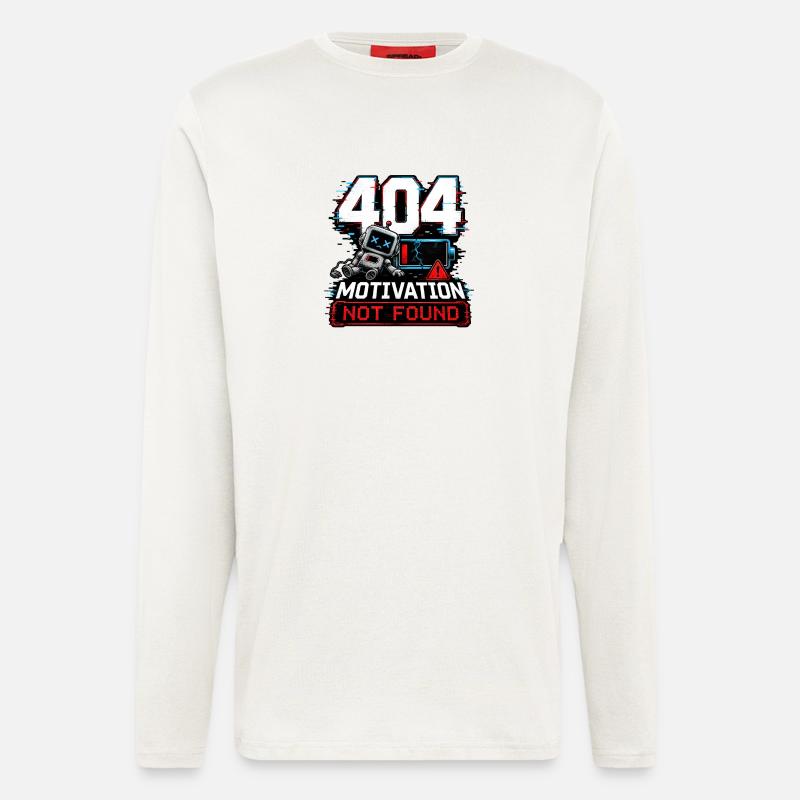 404 Motivation Not Found Roboter - Langarmshirt - made by SPREAD  - OFF WHITE