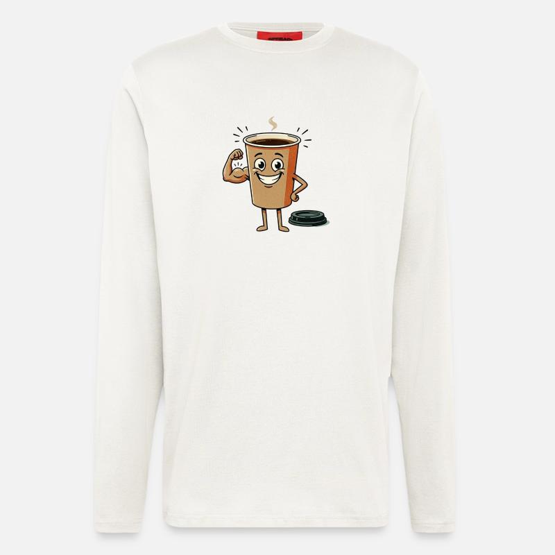 Energetic Coffee Cup Figure - Longsleeve - made by SPREAD  - OFF WHITE