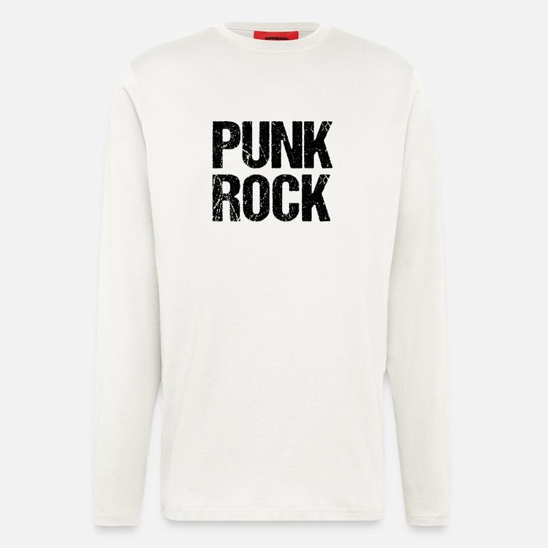 Distressed Punk Rock logo design - Longsleeve - made by SPREAD - OFF WHITE