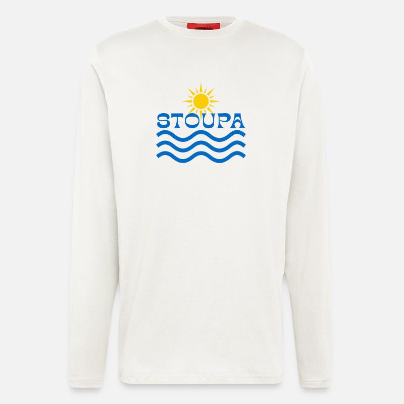 Vagues de Soleil de Stoupa - Manches longues bio décontracté fabriqué en UE - OFF WHITE