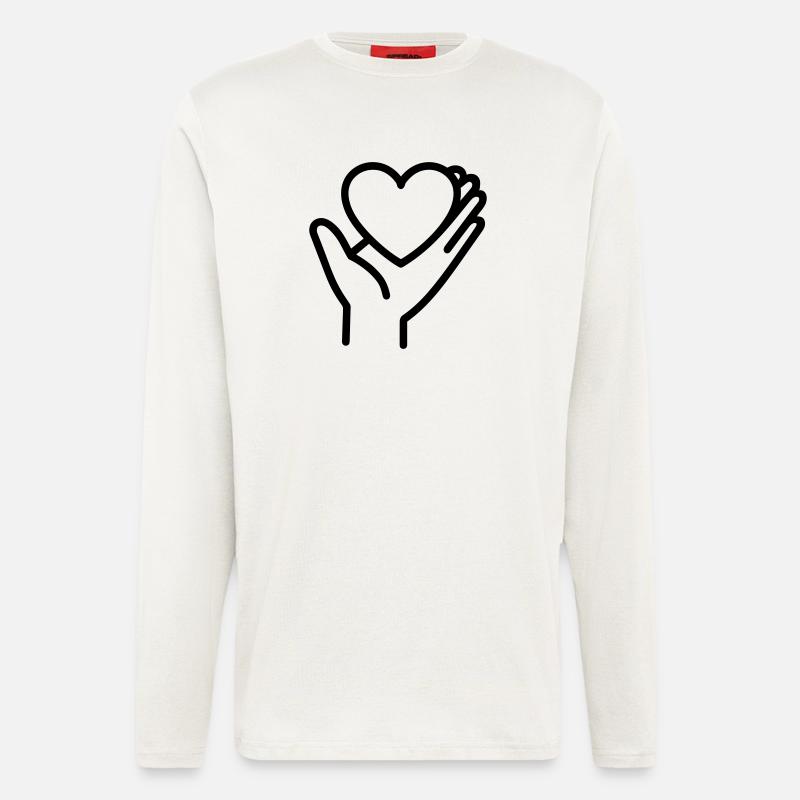 Hand Herz - Langarmshirt - made by SPREAD - OFF WHITE