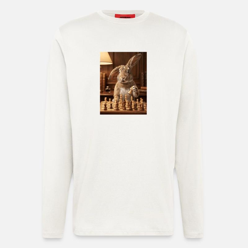 Rabbit playing chess - Longsleeve - made by SPREAD - OFF WHITE