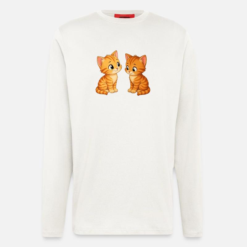Zwei süsse Kätzchen - Langarmshirt - made by SPREAD - OFF WHITE