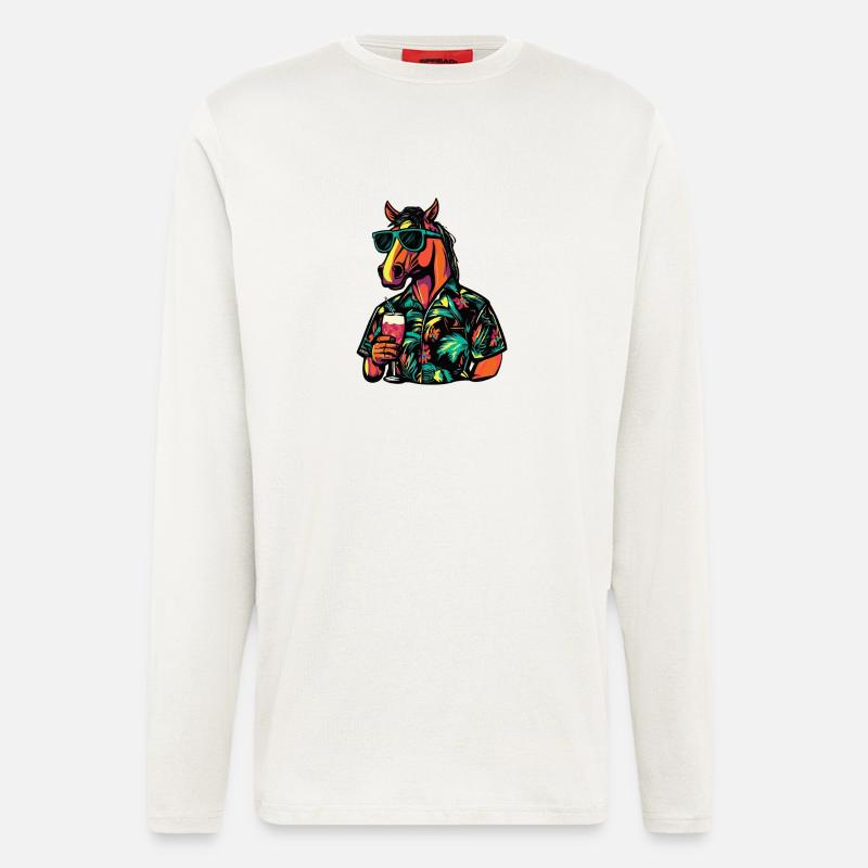 Pferd Comic Sommer - Langarmshirt - made by SPREAD - OFF WHITE