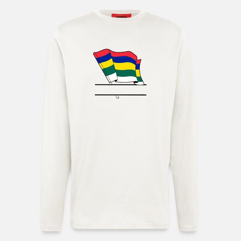 Terschelling-Flagge – Individuelles Inseldesign - Langarmshirt - made by SPREAD - OFF WHITE