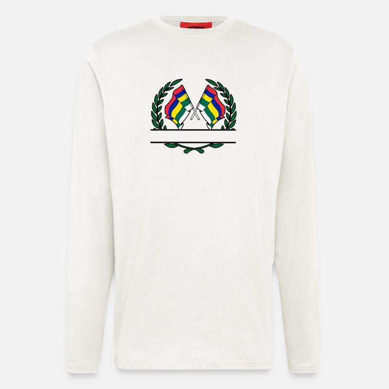 Terschelling Lorbeerflaggen – Island Pride - Langarmshirt - made by SPREAD  - OFF WHITE