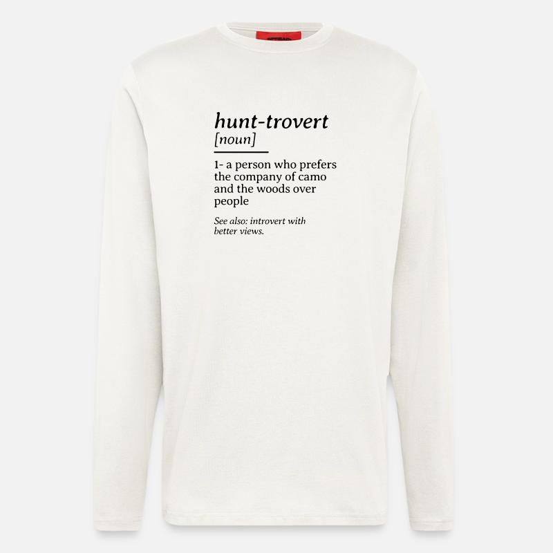 Hunt-rovert Funny Hunting Dictionary Definition - Longsleeve - made by SPREAD  - OFF WHITE