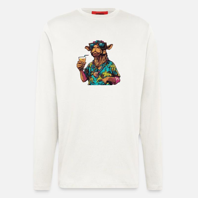 Kamel Comic Sommer - Langarmshirt - made by SPREAD - OFF WHITE