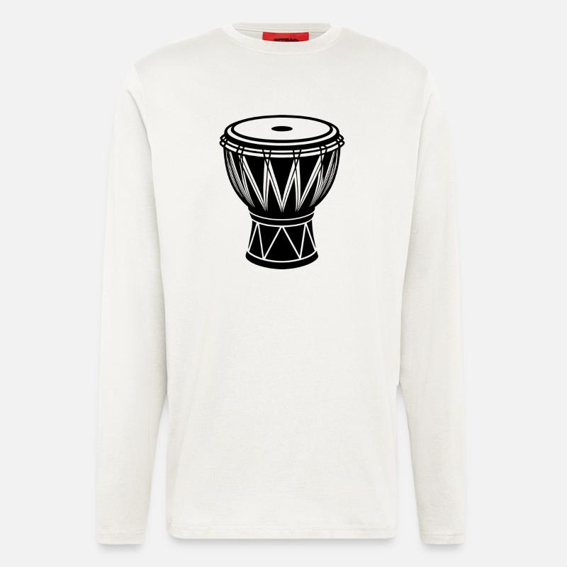 African conga drum - Longsleeve - made by SPREAD  - OFF WHITE