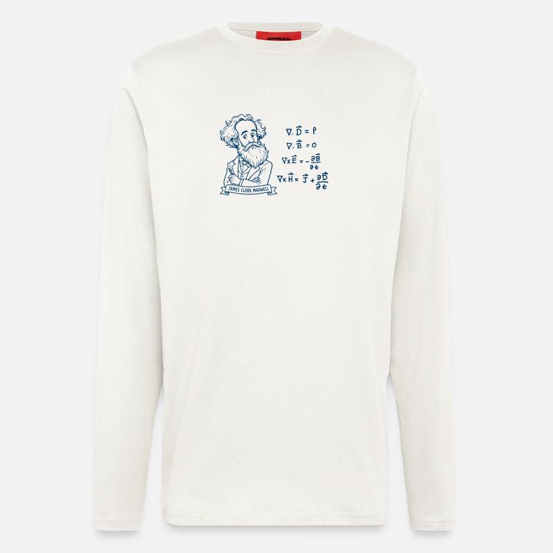 Maxwell and equations in blue - Longsleeve - made by SPREAD  - OFF WHITE