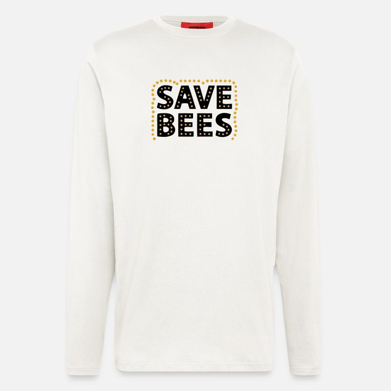 Save Bees Bienen Naturschutz Tierschützer - Langarmshirt - made by SPREAD - OFF WHITE