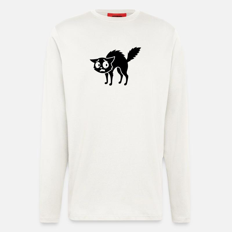 Frightened cat - Longsleeve - made by SPREAD - OFF WHITE