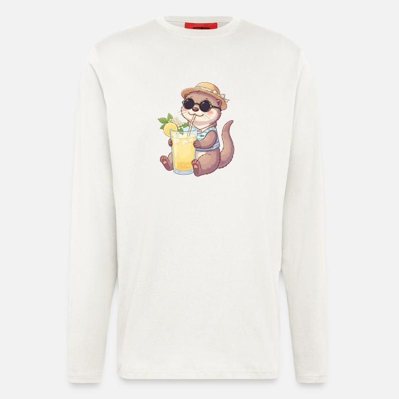 Summer Otter Lemonade Vibe - Langarmshirt - made by SPREAD  - OFF WHITE