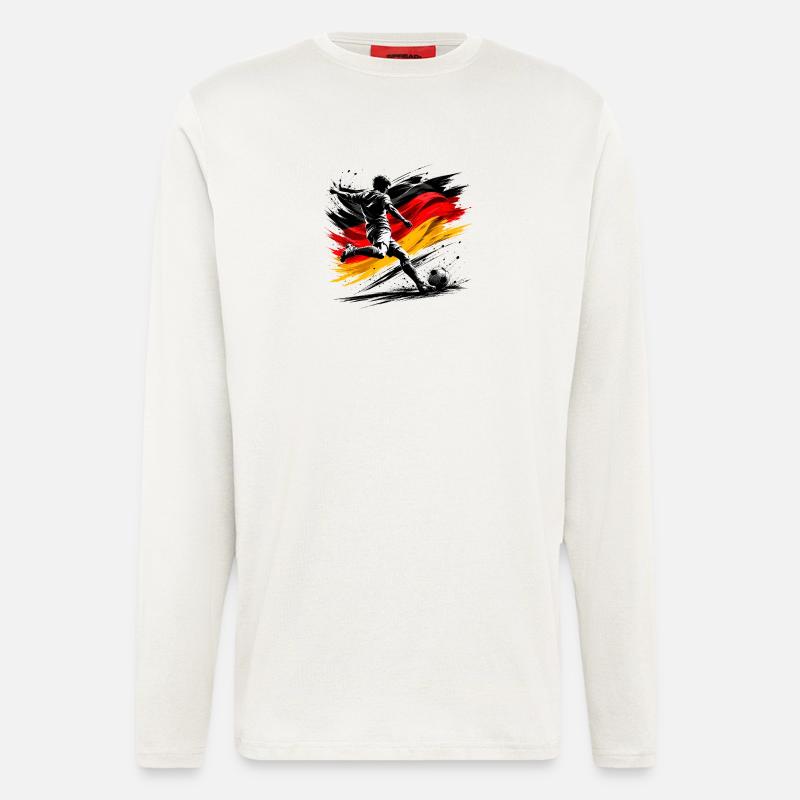 Kicker avec drapeau allemand - Manches longues bio décontracté fabriqué en UE - OFF WHITE