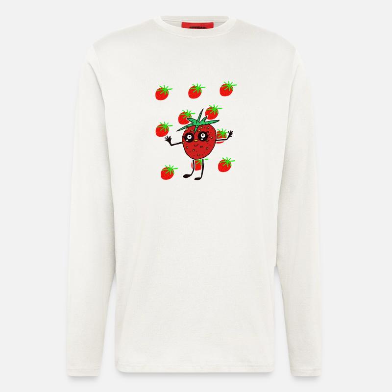 Lustige Erdbeere Erdbeeren Kinder  - Langarmshirt - made by SPREAD  - OFF WHITE
