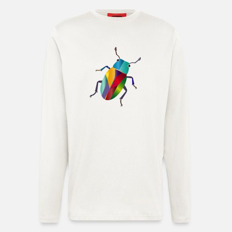 Bunter Juwelkäfer Regenbogen Stil - Longsleeve - made by SPREAD - OFF WHITE