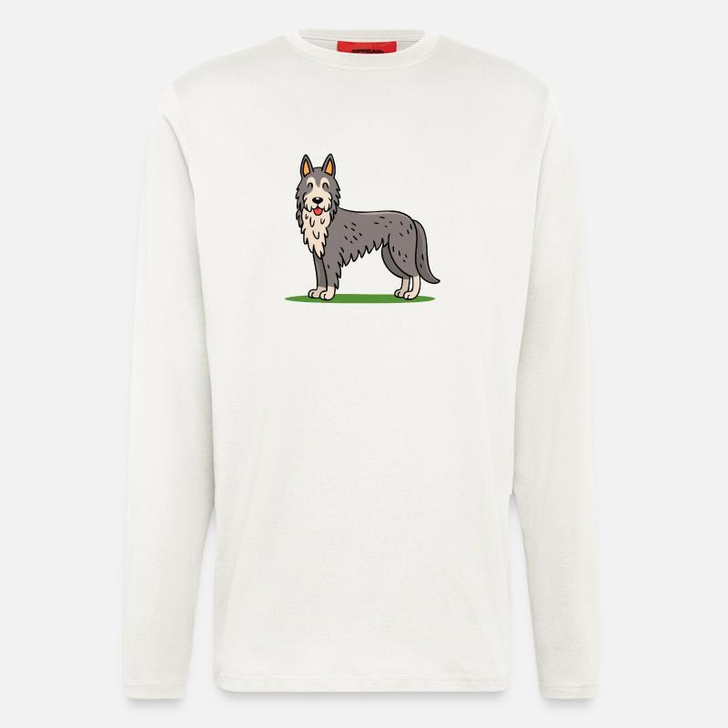 Irischer Wolfshund (Comic) - Langarmshirt - made by SPREAD  - OFF WHITE