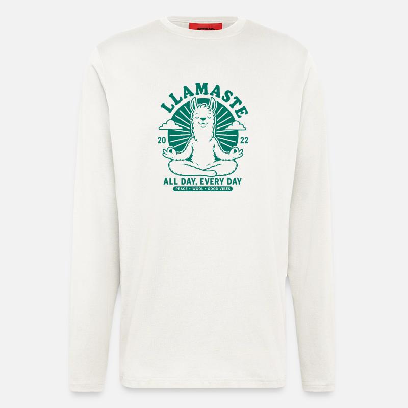No Prob Llama Just Chill - Langarmshirt - made by SPREAD  - OFF WHITE