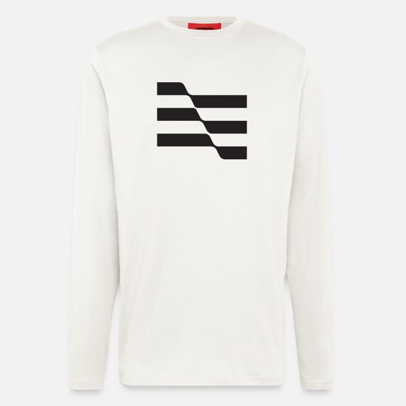 Conception de la vague noire - Manches longues bio décontracté fabriqué en UE - OFF WHITE