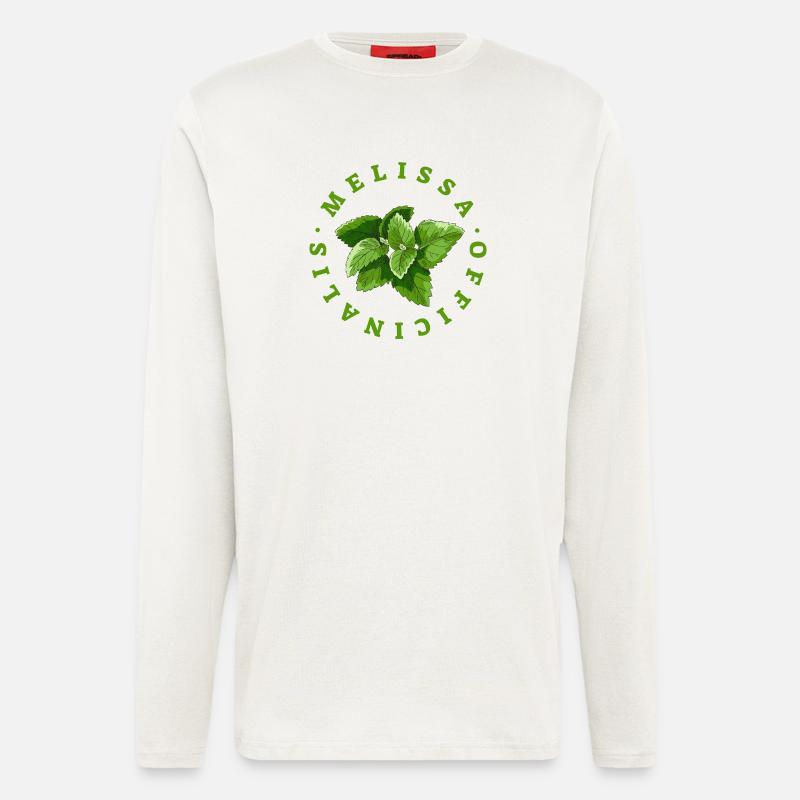 Lemon Balm Leaf Circular Emblem - Longsleeve - made by SPREAD  - OFF WHITE