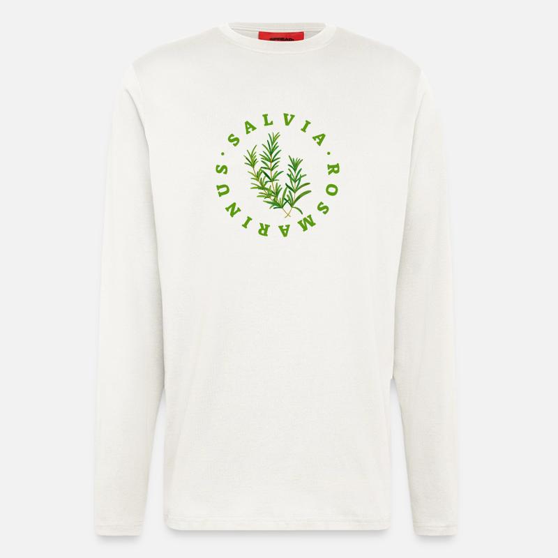 Rosemary Circular Botanical Emblem - Longsleeve - made by SPREAD  - OFF WHITE