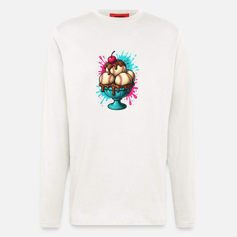 Baseball-Sundae Leckerei - Langarmshirt - made by SPREAD  - OFF WHITE