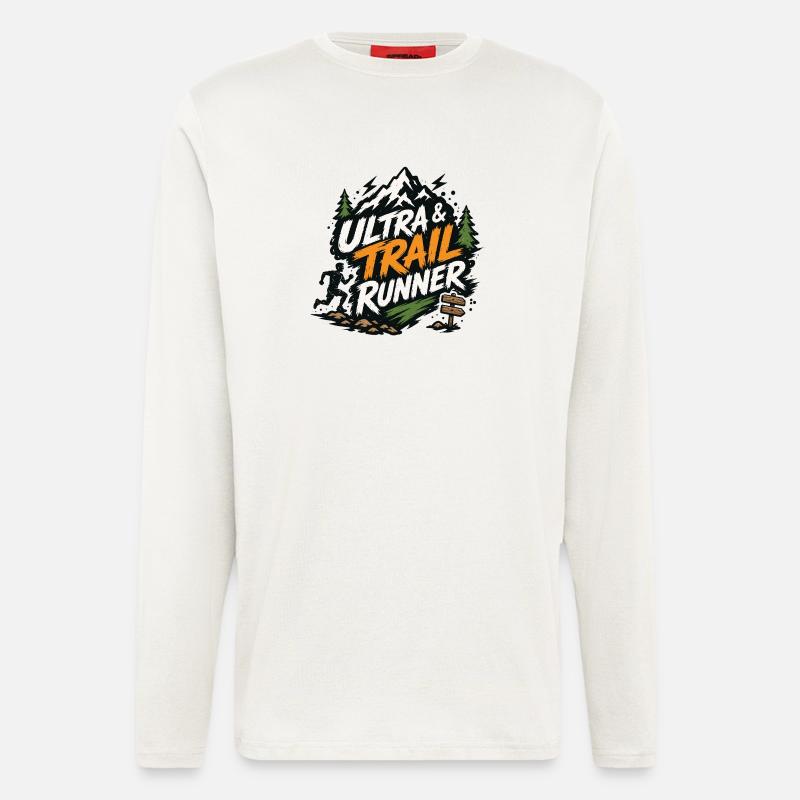 Ultra et trail runner - Manches longues bio décontracté fabriqué en UE - OFF WHITE