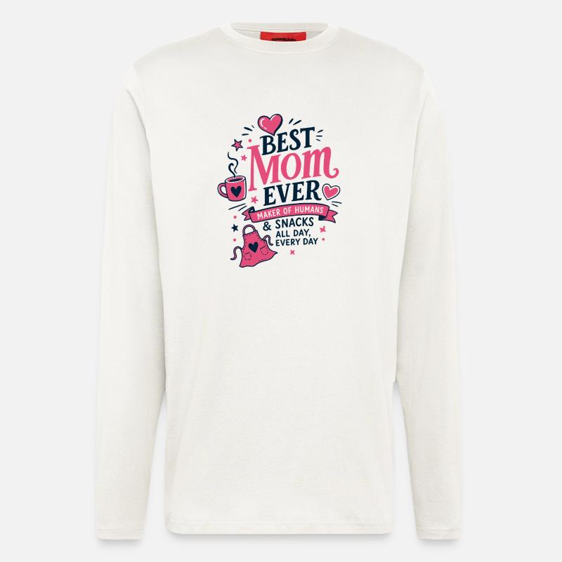 Best Mom Ever Küchen Spruch - Langarmshirt - made by SPREAD  - OFF WHITE