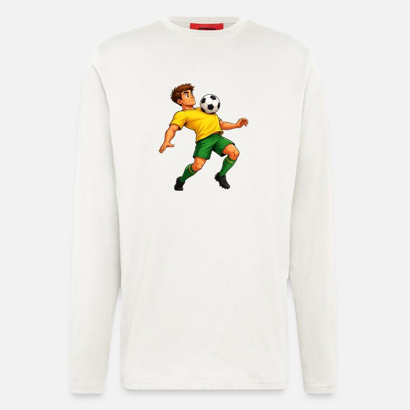 Fußball auf der Brust - Langarmshirt - made by SPREAD  - OFF WHITE