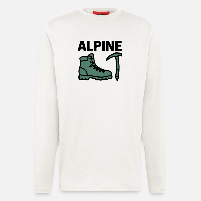 Wanderschuh Eispickel Alpine Bergsteigen Klettern - Longsleeve - made by SPREAD  - OFF WHITE