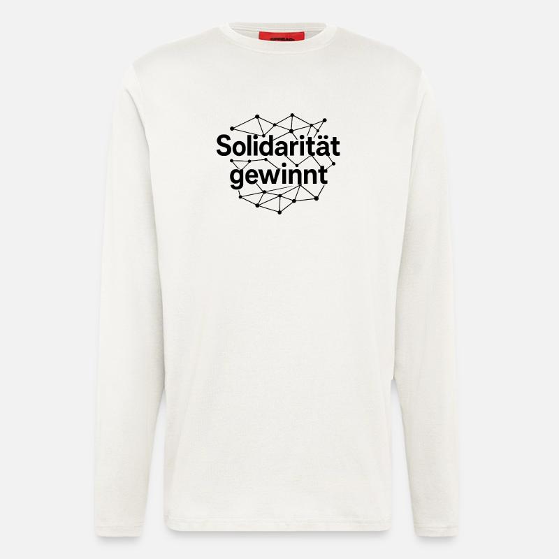 Solidarität Gewinnt Statement Spruch - Langarmshirt - made by SPREAD  - OFF WHITE