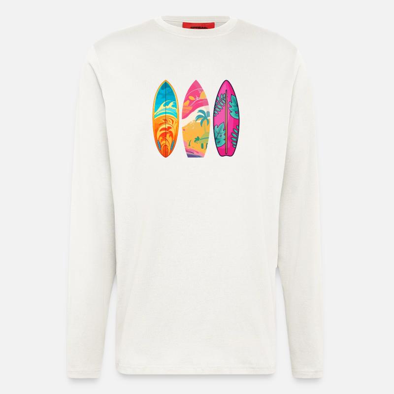 Surf Tropic Buntes Triptychon - Langarmshirt - made by SPREAD  - OFF WHITE