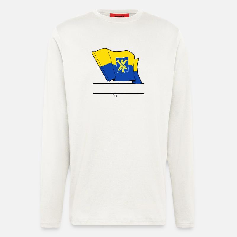 Bannière personnalisée de Zandvoort - Manches longues bio décontracté fabriqué en UE - OFF WHITE