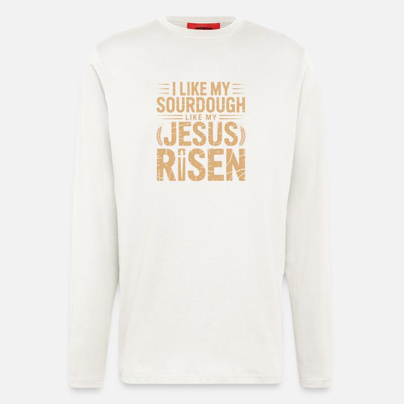 Sourdough Risen Pun Tee - Longsleeve - made by SPREAD  - OFF WHITE