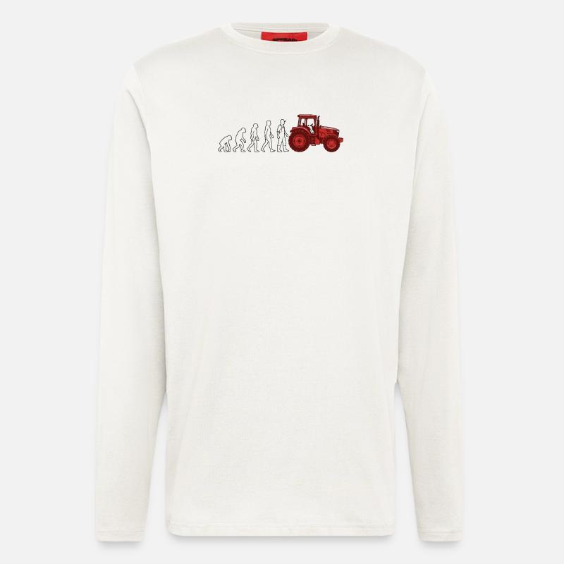 Evolution Farmer Farmer Traktor - Langarmshirt - made by SPREAD - OFF WHITE