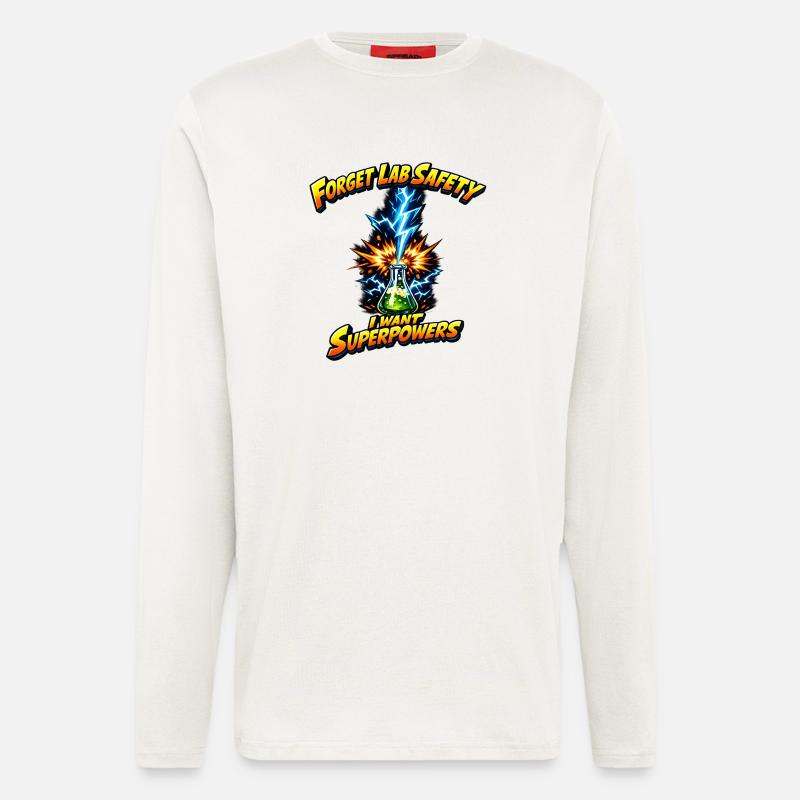 Forgetting lab safety – superpowers - Longsleeve - made by SPREAD  - OFF WHITE