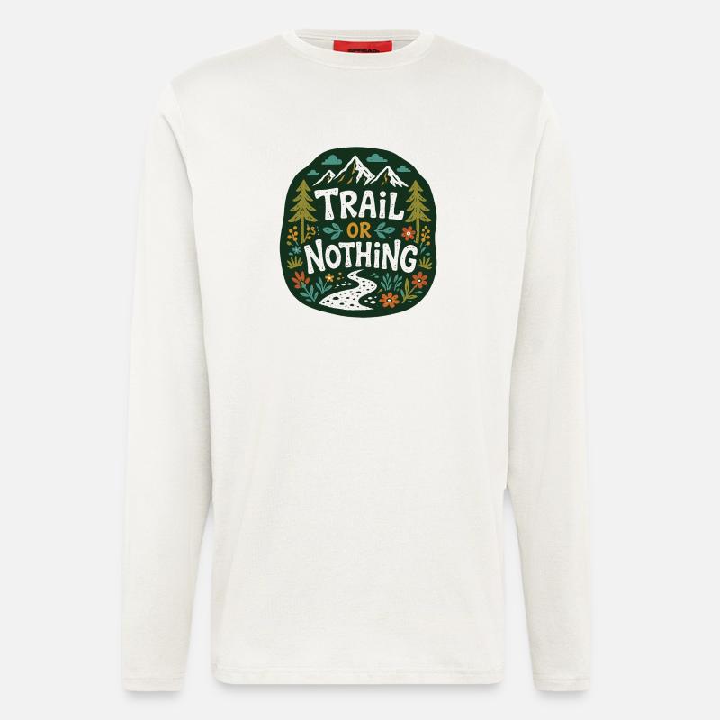 Trail or Nothing Berglauf-Design - Langarmshirt - made by SPREAD - OFF WHITE