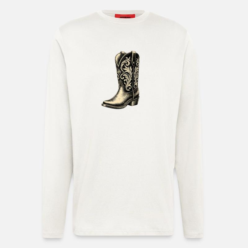 Bottes de cowboy - Manches longues bio décontracté fabriqué en UE - OFF WHITE