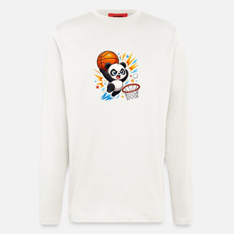 Powerful Panda Slam Dunk - Longsleeve - made by SPREAD  - OFF WHITE