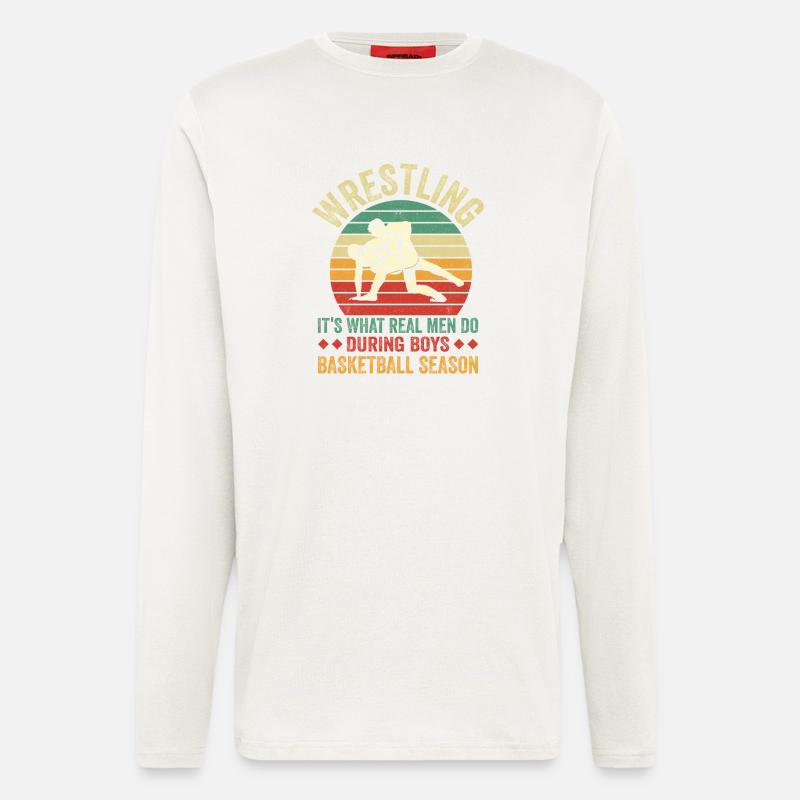 Ringen vs Basketball Retro-Design - Langarmshirt - made by SPREAD  - OFF WHITE