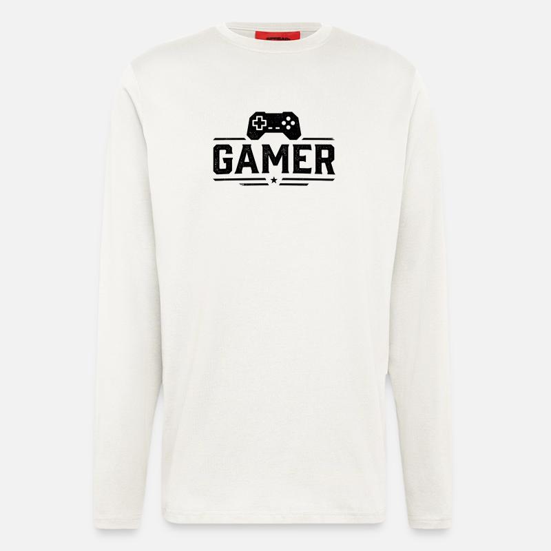 Gamer Controller Silhouette - Langarmshirt - made by SPREAD - OFF WHITE